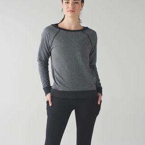 Lululemon Crew Love Pullover Crewneck Sweater Heathered Speckled Black